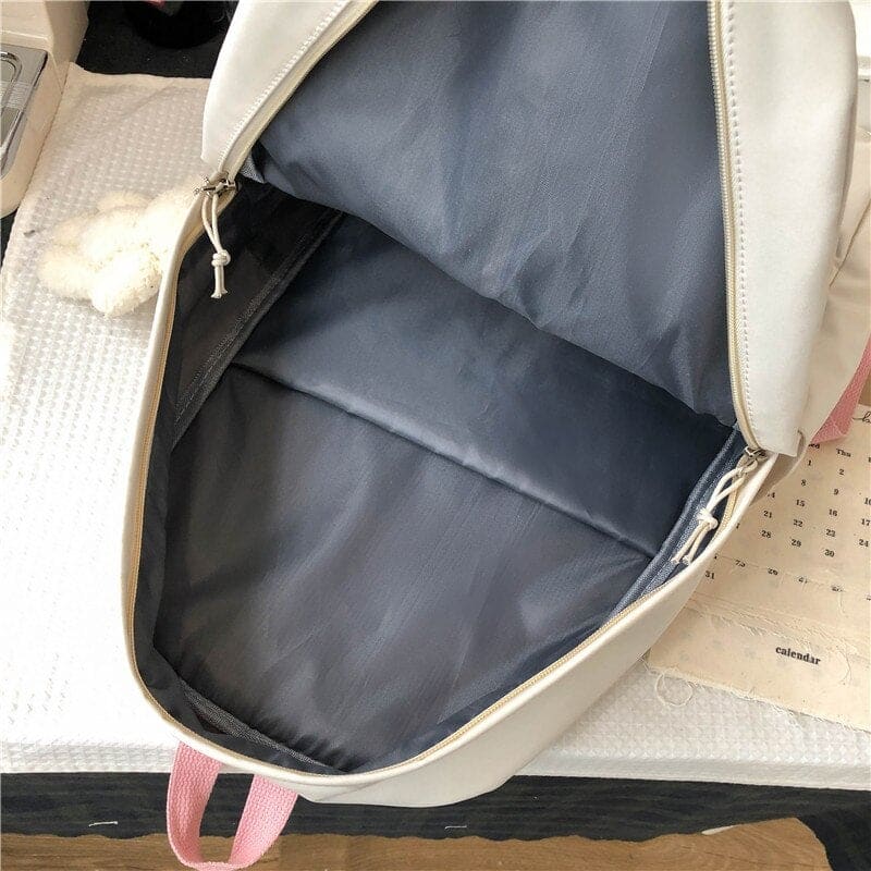 Kawaii Patchwork Large Capacity Waterproof Nylon Backpack