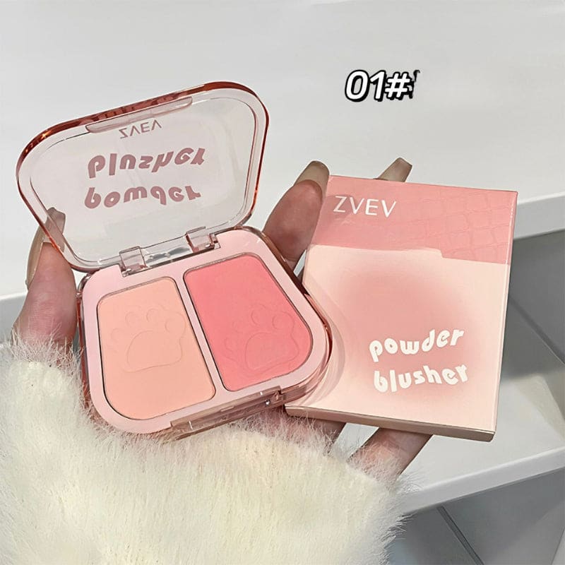 Kawaii Paw Double Color Blush - 01# / 8g