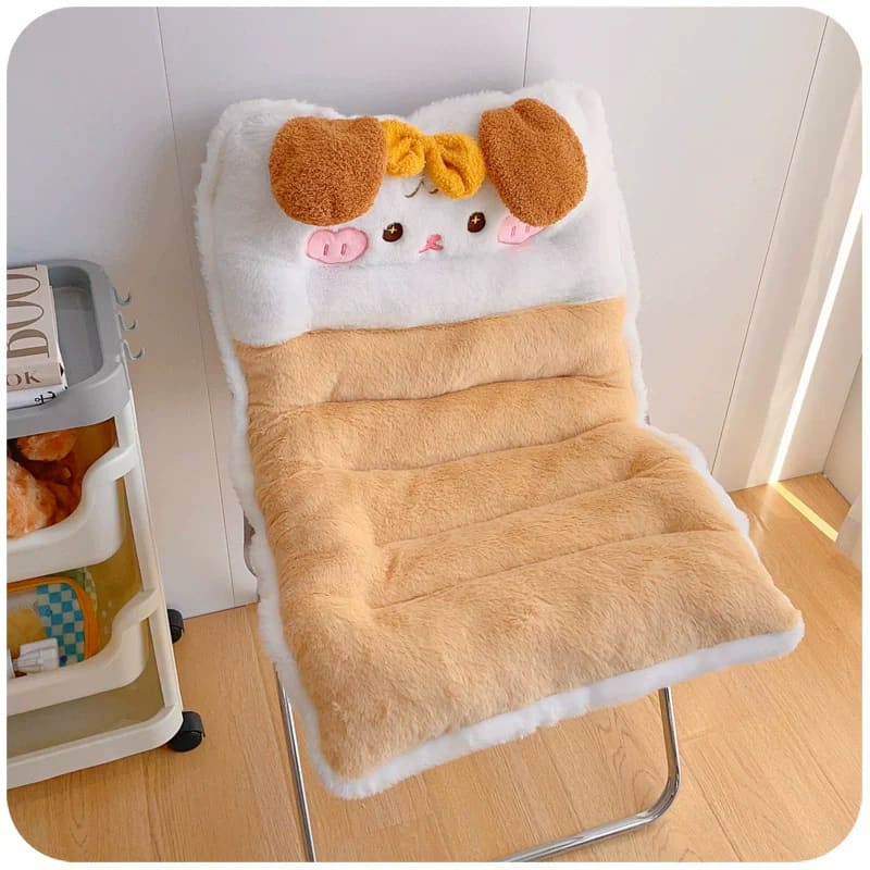 Kawaii Plush Chair Cushion - Lovesickdoe - 80×50cm / Beige