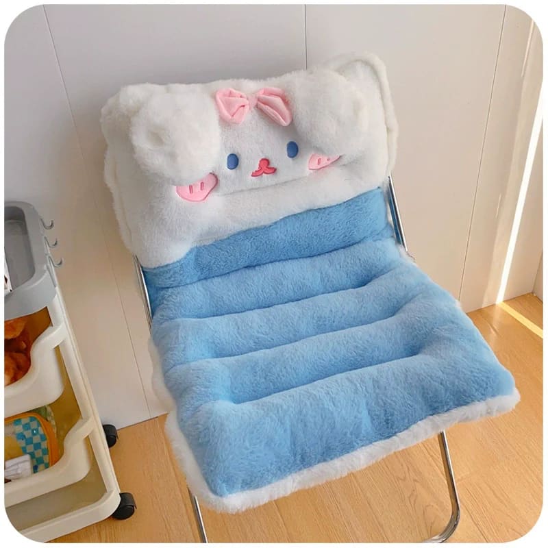 Kawaii Plush Chair Cushion - Lovesickdoe - 80×50cm / Blue