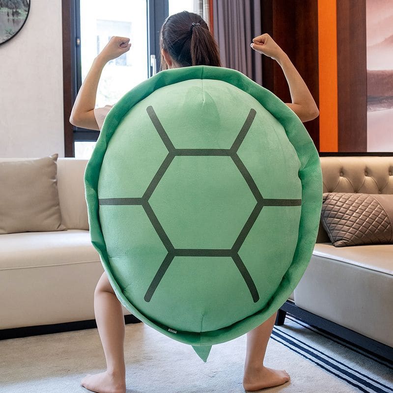 Kawaii Plush Turtle Shell Pillow - 1 m (For height below