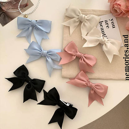 Kawaii Princess Knot Bow Hair Clips - White 1 Pair - hair