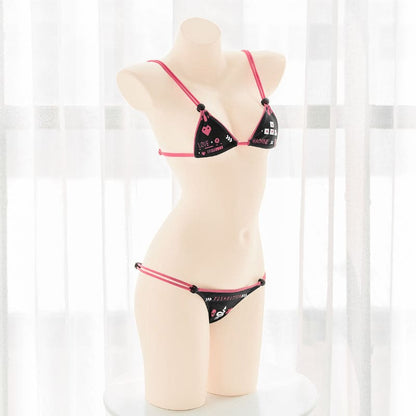 Kawaii Push Swimsuit Set ON844 - black / M