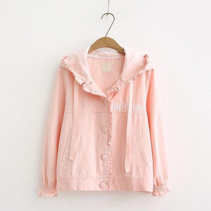 Kawaii Rabbit Ears Embroidery Cute Jacket BM074