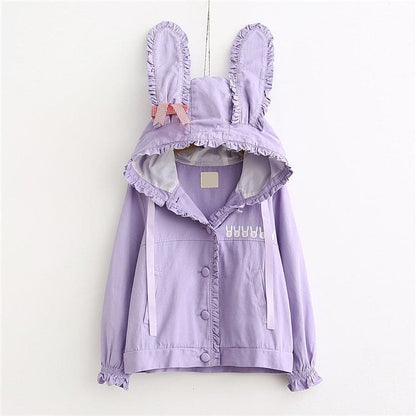 Kawaii Rabbit Ears Embroidery Cute Jacket BM074