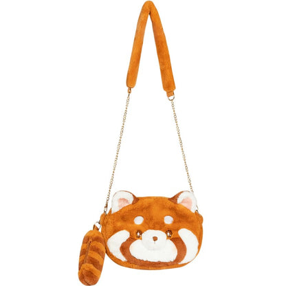 Kawaii Red Panda Plush Shoulder Bag - Brown