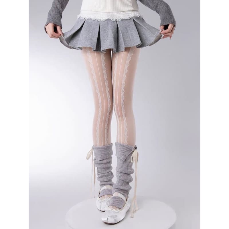 Kawaii Ribbon Ballet Leg Warmers - leg warmers