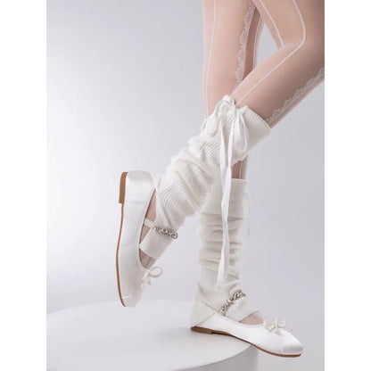 Kawaii Ribbon Ballet Leg Warmers - leg warmers