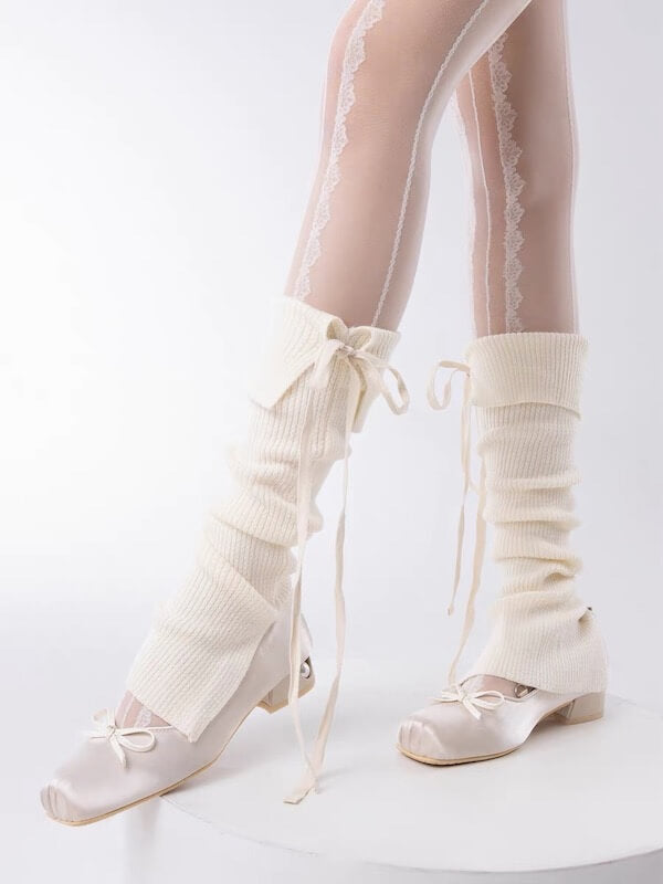 Kawaii Ribbon Ballet Leg Warmers - leg warmers