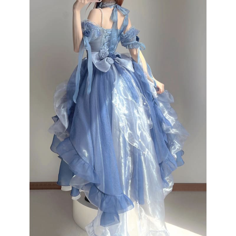 Kawaii Sea Blue Jellyfish Lovely Lolita Dress ON821 -