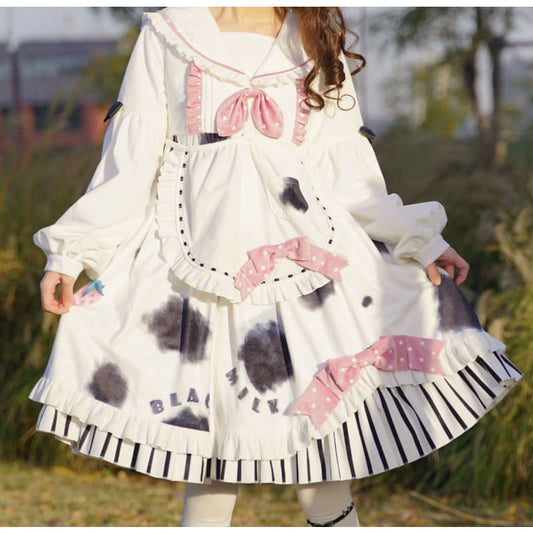 Kawaii Strawberry Cow Op Sweet Lolita Dress MM2293