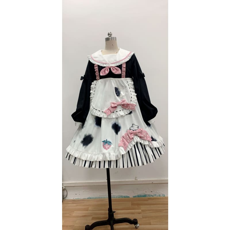 Kawaii Strawberry Cow Op Sweet Lolita Dress MM2293