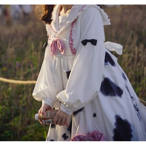 Kawaii Strawberry Cow Op Sweet Lolita Dress MM2293