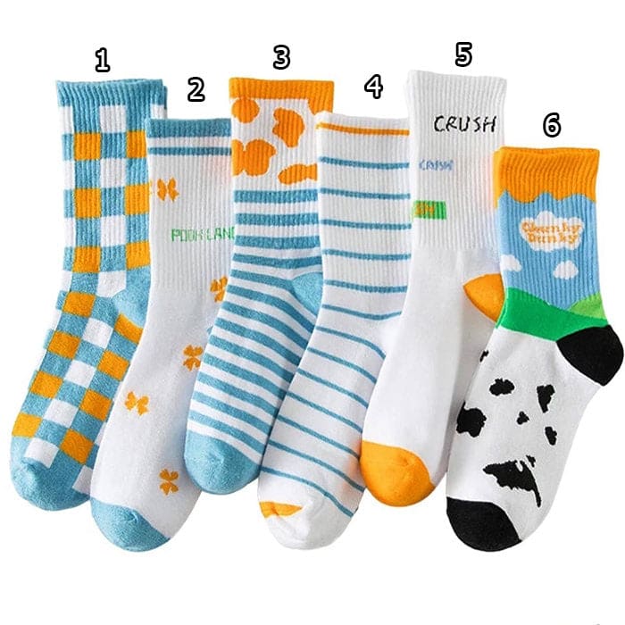 Kawaii Stripe Socks - 1 - Socks