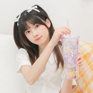 Kawaii Summer Bunny Plastic Cup - 800ml