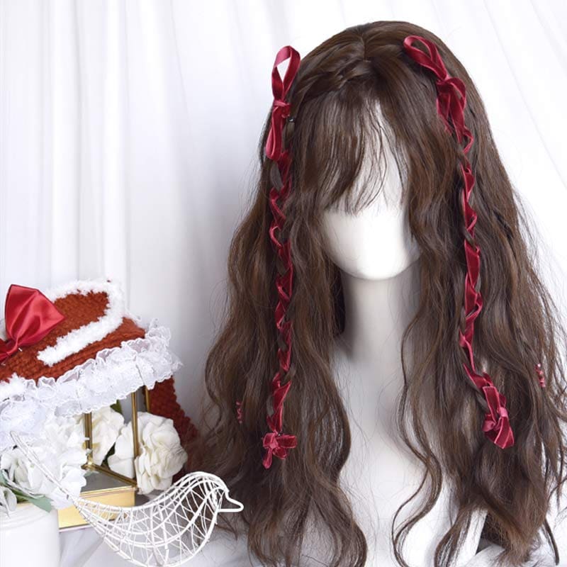 Kawaii Sweet Lolita Long Curly Wig - Brown / One Size