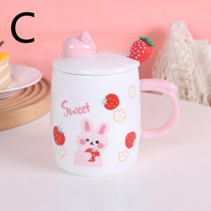 Kawaii Sweet Strawberry Rabbit Cute Mug Cup MK16163 - cup