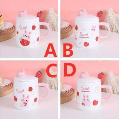 Kawaii Sweet Strawberry Rabbit Cute Mug Cup MK16163 - cup