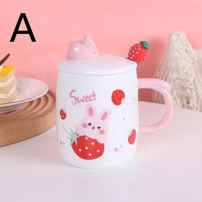 Kawaii Sweet Strawberry Rabbit Cute Mug Cup MK16163 - cup