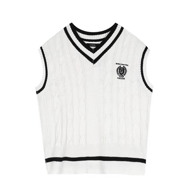 Kawaii Vest Shirt Pleated Skirt Set - Apricot Vest / S