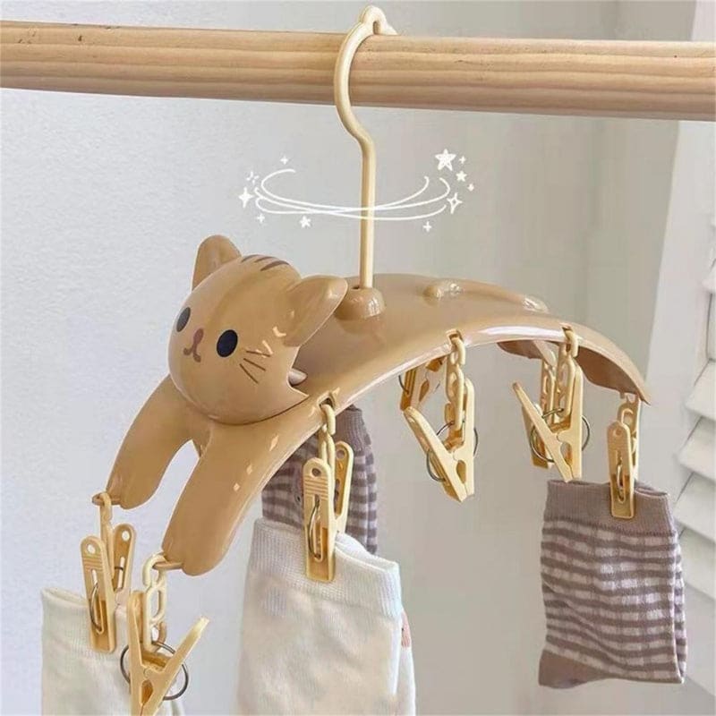 Khaki Cat Shape Multi-Use Hanger Rack - Lovesickdoe - Khaki