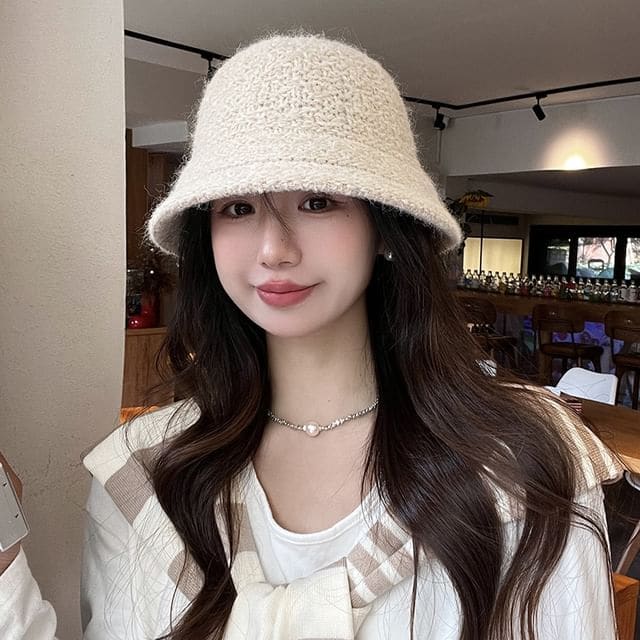 Knit Bucket Hat - Off-White / One Size