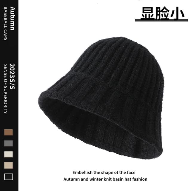 Knit Cloche Hat - Black / One Size