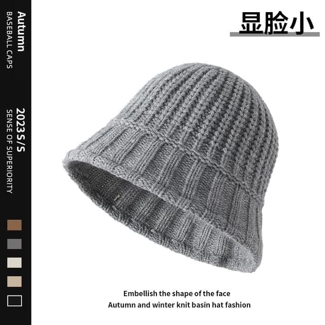 Knit Cloche Hat - Gray / One Size