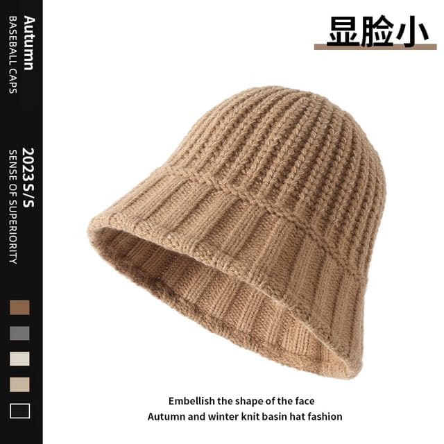 Knit Cloche Hat - Khaki / One Size