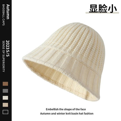 Knit Cloche Hat - White / One Size