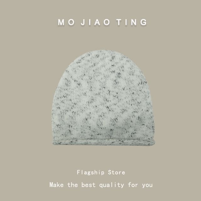 Knit Slouchy Beanie - White / M