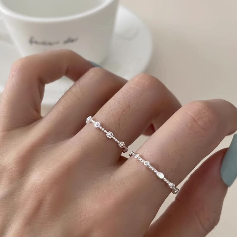 Knot Alloy Open Ring - J4809 - Silver / One Size