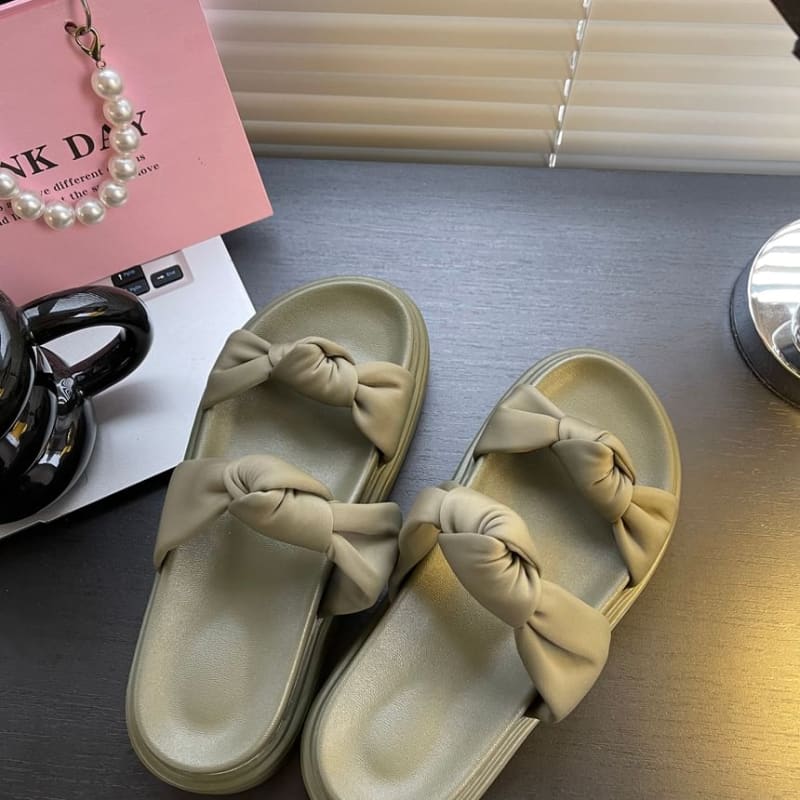 Knot Platform Slide Sandals