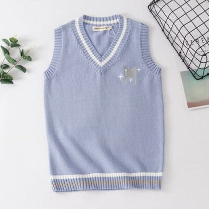 Korean Embroidery Knit Pullovers Cartoon Sweater BM167