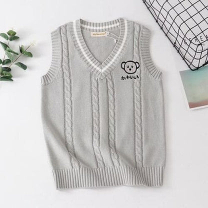 Korean Embroidery Knit Pullovers Cartoon Sweater BM167