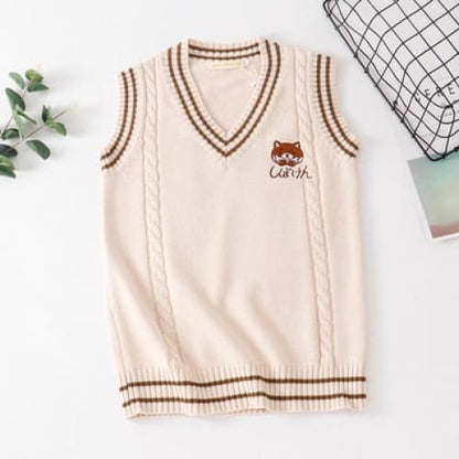 Korean Embroidery Knit Pullovers Cartoon Sweater BM167