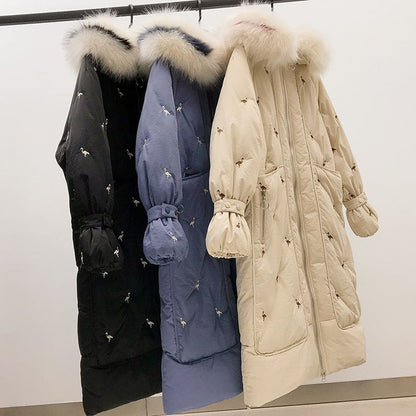 Korean Long Elegant Jackets Cotton Hooded Coats BM186