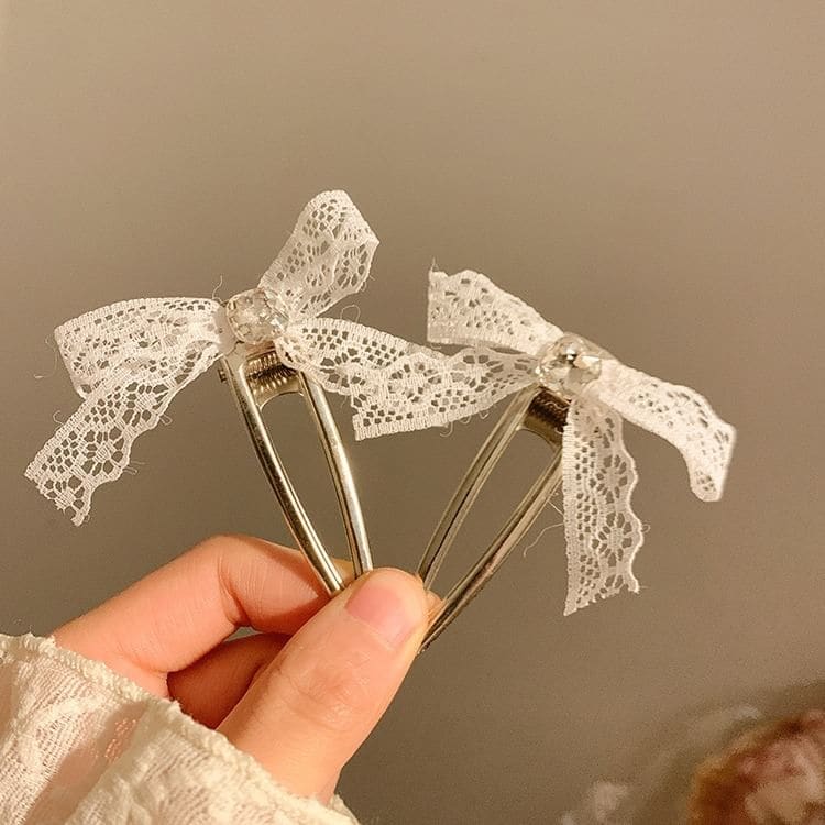 Lace Bow Alloy Hair Clip