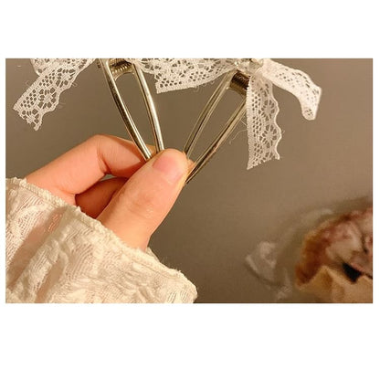 Lace Bow Alloy Hair Clip