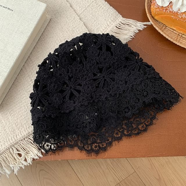 Lace Hat - Black / One Size