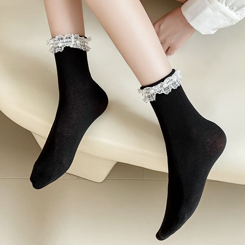 Lace Ruffle Trim Socks