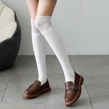 Lace Trim Over the Knee Socks