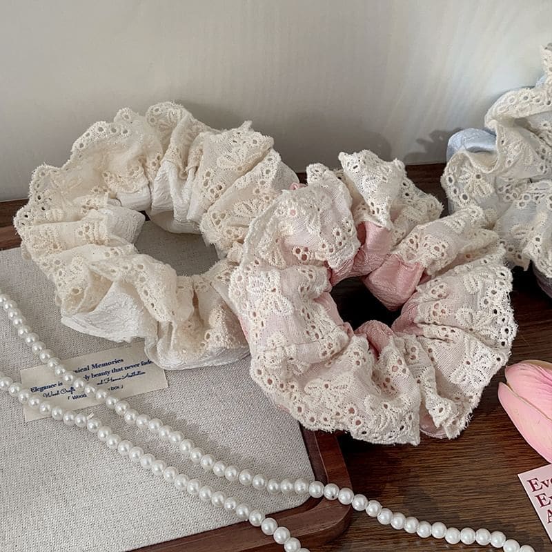 Lace Trim Scrunchie