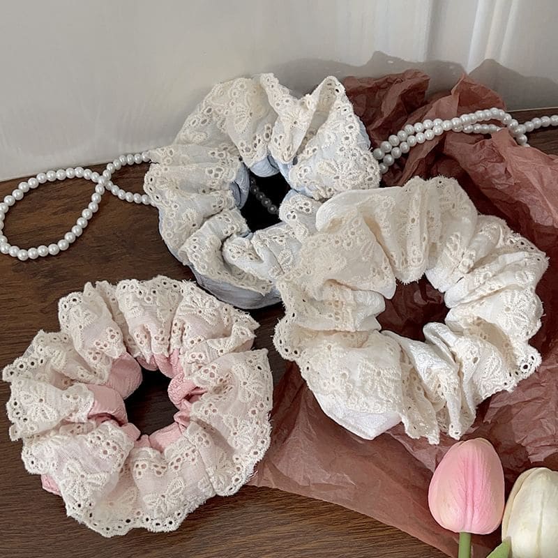 Lace Trim Scrunchie