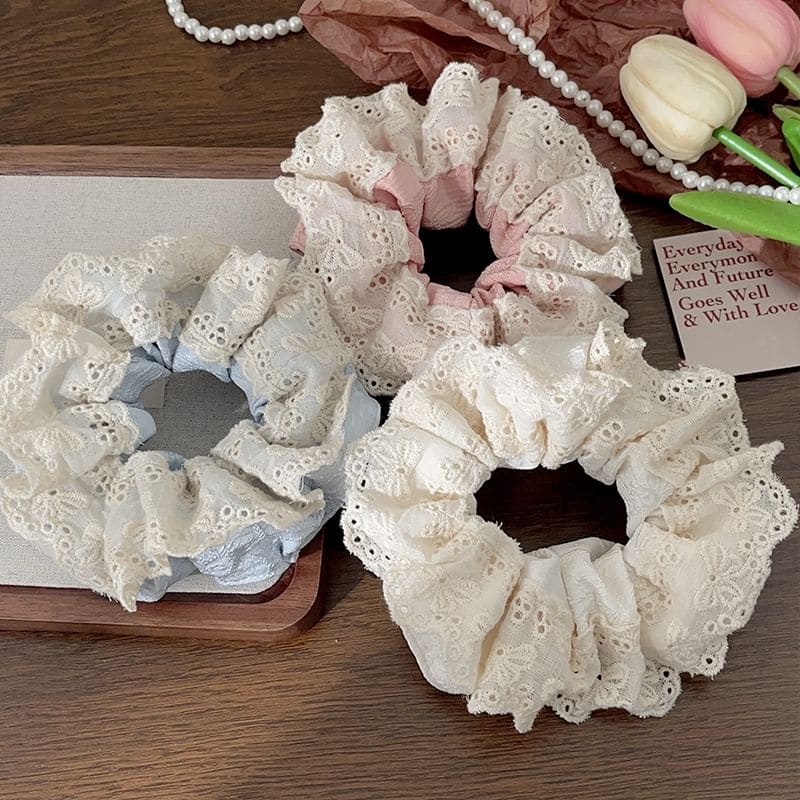 Lace Trim Scrunchie