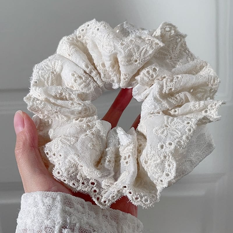 Lace Trim Scrunchie