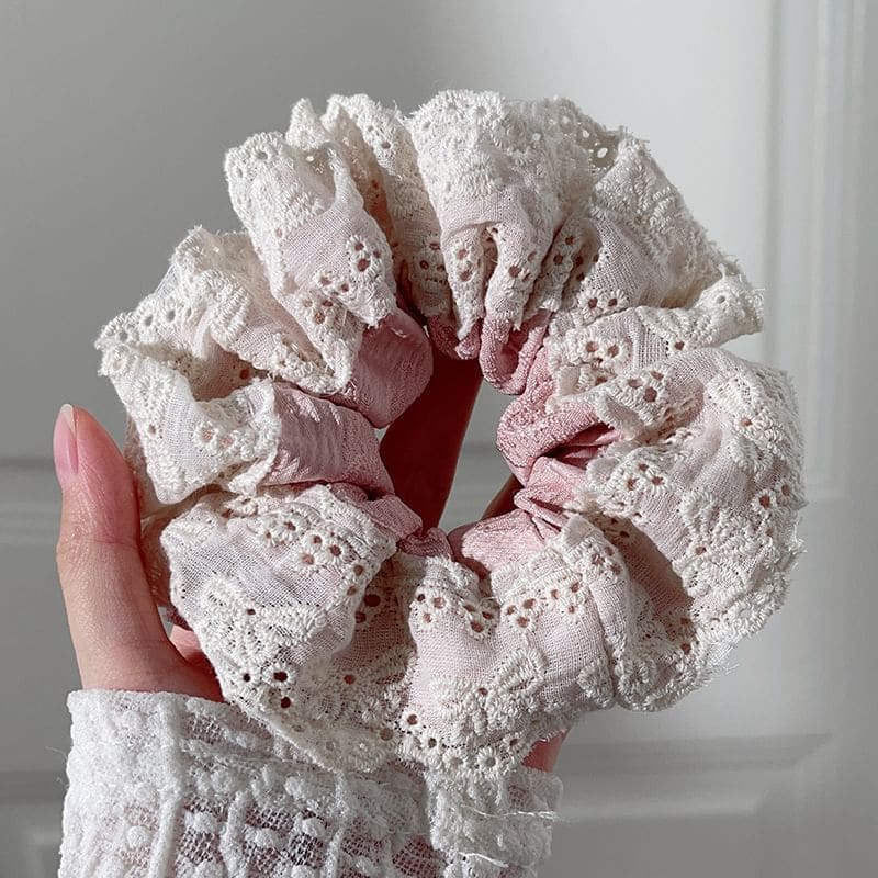 Lace Trim Scrunchie