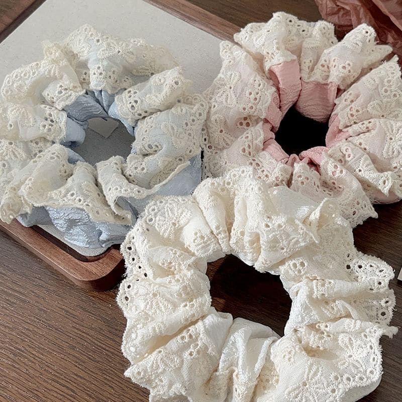 Lace Trim Scrunchie