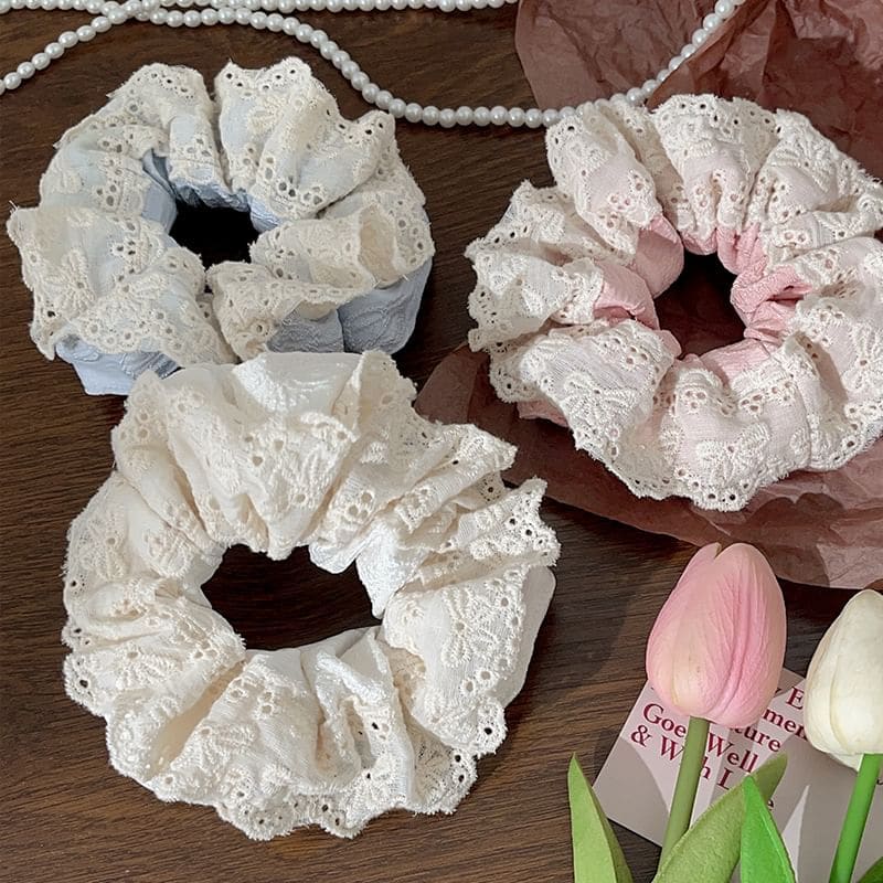 Lace Trim Scrunchie