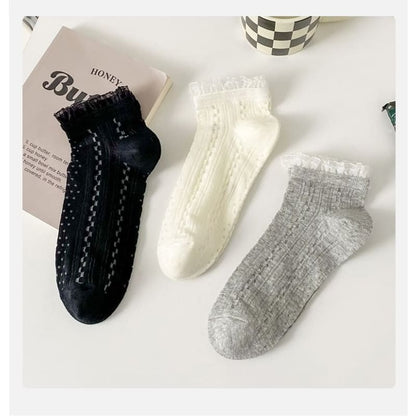 Lace Trim Socks Set